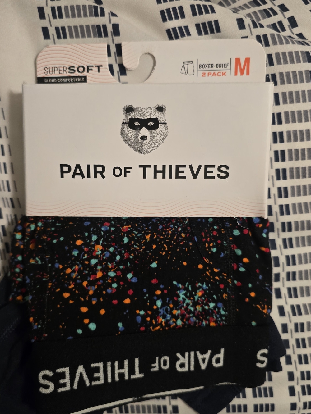 Pair of Thieves Men's Black Paint-Splatter Boxer Briefs - M